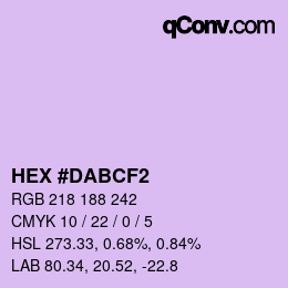 Color code: HEX #DABCF2 | qconv.com