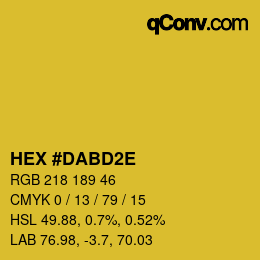 Color code: HEX #DABD2E | qconv.com