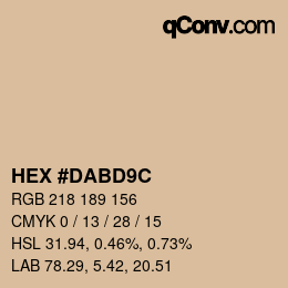 Color code: HEX #DABD9C | qconv.com