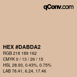Color code: HEX #DABDA2 | qconv.com