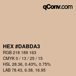 Color code: HEX #DABDA3 | qconv.com