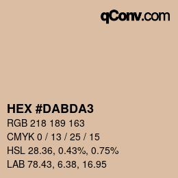 カラーコード: HEX #DABDA3 | qconv.com
