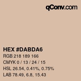 カラーコード: HEX #DABDA6 | qconv.com