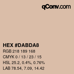 Color code: HEX #DABDA8 | qconv.com