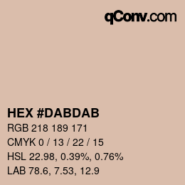 Color code: HEX #DABDAB | qconv.com