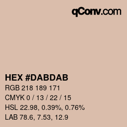 カラーコード: HEX #DABDAB | qconv.com