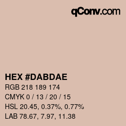 Color code: HEX #DABDAE | qconv.com