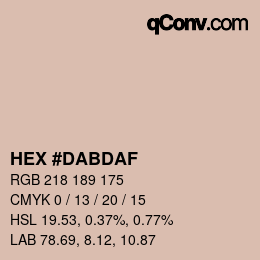 カラーコード: HEX #DABDAF | qconv.com