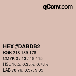 Color code: HEX #DABDB2 | qconv.com