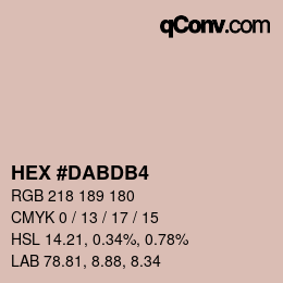 カラーコード: HEX #DABDB4 | qconv.com
