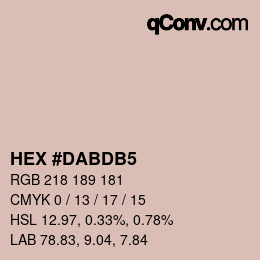 颜色代码: HEX #DABDB5 | qconv.com
