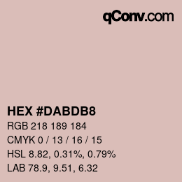 Color code: HEX #DABDB8 | qconv.com