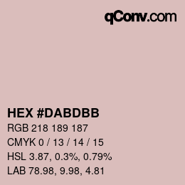 Color code: HEX #DABDBB | qconv.com