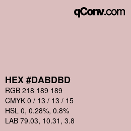 Color code: HEX #DABDBD | qconv.com