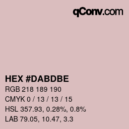 Color code: HEX #DABDBE | qconv.com