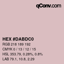 Color code: HEX #DABDC0 | qconv.com