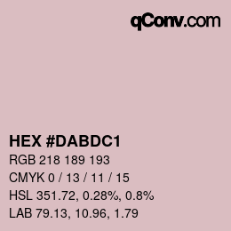 颜色代码: HEX #DABDC1 | qconv.com