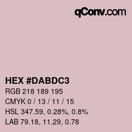 Farbcode: HEX #DABDC3 | qconv.com