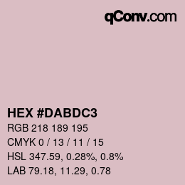 Color code: HEX #DABDC3 | qconv.com