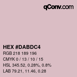 Color code: HEX #DABDC4 | qconv.com