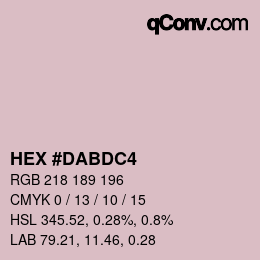 Color code: HEX #DABDC4 | qconv.com