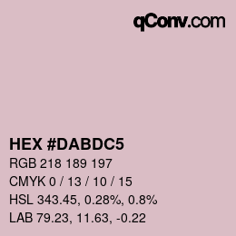 Color code: HEX #DABDC5 | qconv.com