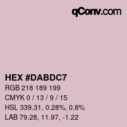Color code: HEX #DABDC7 | qconv.com