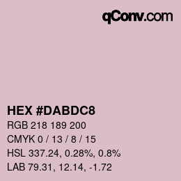 Color code: HEX #DABDC8 | qconv.com