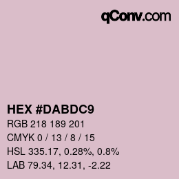 カラーコード: HEX #DABDC9 | qconv.com