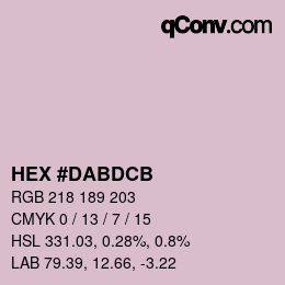 カラーコード: HEX #DABDCB | qconv.com