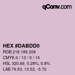 Color code: HEX #DABDD0 | qconv.com