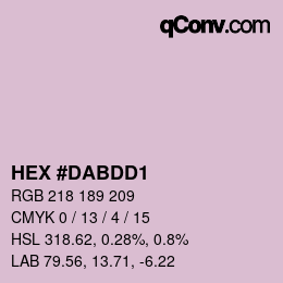 カラーコード: HEX #DABDD1 | qconv.com