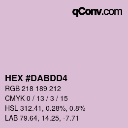 Color code: HEX #DABDD4 | qconv.com