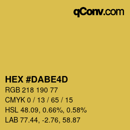 Color code: HEX #DABE4D | qconv.com