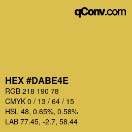 Color code: HEX #DABE4E | qconv.com