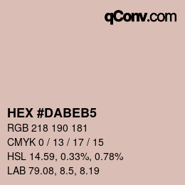 カラーコード: HEX #DABEB5 | qconv.com