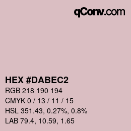 颜色代码: HEX #DABEC2 | qconv.com