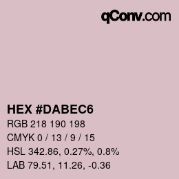 カラーコード: HEX #DABEC6 | qconv.com