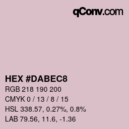 颜色代码: HEX #DABEC8 | qconv.com