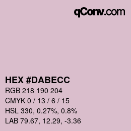 カラーコード: HEX #DABECC | qconv.com