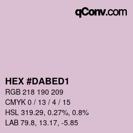 颜色代码: HEX #DABED1 | qconv.com