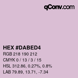 颜色代码: HEX #DABED4 | qconv.com