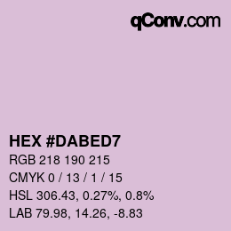 颜色代码: HEX #DABED7 | qconv.com