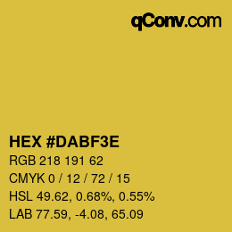 Código de color: HEX #DABF3E | qconv.com
