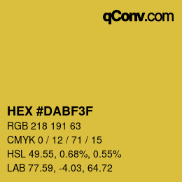 Color code: HEX #DABF3F | qconv.com