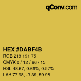 Color code: HEX #DABF4B | qconv.com