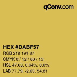 Color code: HEX #DABF57 | qconv.com