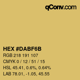 カラーコード: HEX #DABF6B | qconv.com