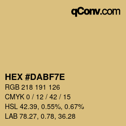 Farbcode: HEX #DABF7E | qconv.com