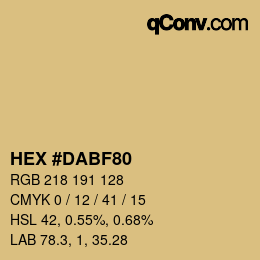 Color code: HEX #DABF80 | qconv.com